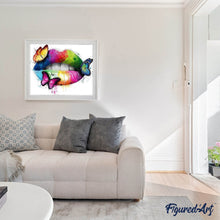 Carica l'immagine nel visualizzatore di Gallery, Diamond Painting - Labbra E Farfalle