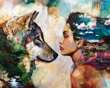 Carica l'immagine nel visualizzatore di Gallery, Diamond Painting - Giovane Donna E Lupo