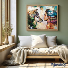 Carica l'immagine nel visualizzatore di Gallery, Diamond Painting - Giovane Donna E Lupo