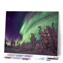 Carica l'immagine nel visualizzatore di Gallery, Diamond Painting - Aurora Boreale E Alberi