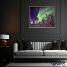 Carica l'immagine nel visualizzatore di Gallery, Diamond Painting - Aurora Boreale E Alberi
