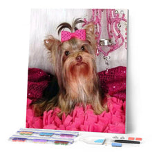 Carica l'immagine nel visualizzatore di Gallery, Diamond Painting - Cane e sfondo rosa
