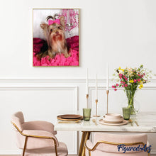 Carica l'immagine nel visualizzatore di Gallery, Diamond Painting - Cane e sfondo rosa