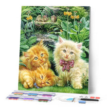 Carica l'immagine nel visualizzatore di Gallery, Diamond Painting - Gattini Carini In Giardino