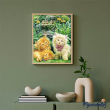 Carica l'immagine nel visualizzatore di Gallery, Diamond Painting - Gattini Carini In Giardino