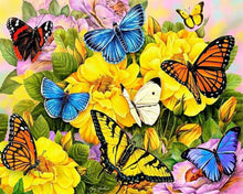 Carica l'immagine nel visualizzatore di Gallery, Diamond Painting - Farfalle E Fiori Gialli