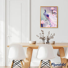 Carica l'immagine nel visualizzatore di Gallery, Diamond Painting - Bel pavone e fiori