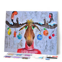 Carica l'immagine nel visualizzatore di Gallery, Diamond Painting - Alce e palle di Natale