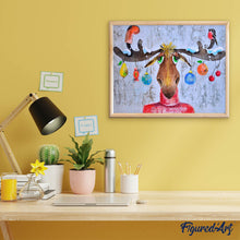 Carica l'immagine nel visualizzatore di Gallery, Diamond Painting - Alce e palle di Natale