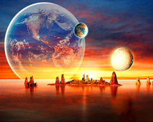 Carica l'immagine nel visualizzatore di Gallery, Diamond Painting - La terra vista da un altro pianeta