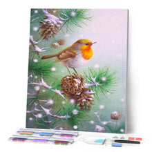 Carica l'immagine nel visualizzatore di Gallery, Diamond Painting - Pettirosso sul pino