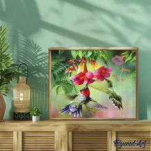 Carica l'immagine nel visualizzatore di Gallery, Diamond Painting - Colibrì e i loro fiori