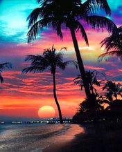 Carica l'immagine nel visualizzatore di Gallery, Diamond Painting - Tramonto su un'isola paradisiaca