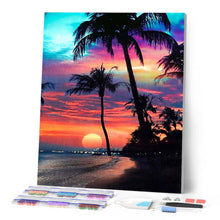 Carica l'immagine nel visualizzatore di Gallery, Diamond Painting - Tramonto su un'isola paradisiaca