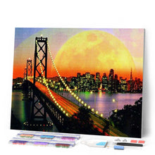 Carica l'immagine nel visualizzatore di Gallery, Diamond Painting - Il Ponte di San Francisco sotto la luna piena