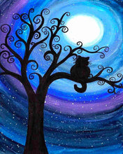Carica l'immagine nel visualizzatore di Gallery, Diamond Painting - Gatto sul ramo di notte
