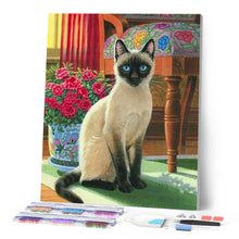 Carica l'immagine nel visualizzatore di Gallery, Diamond Painting - Gatto con gli occhi blu