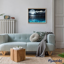 Carica l'immagine nel visualizzatore di Gallery, Diamond Painting - Luna Piena E Riflesso Sul Mare