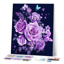 Carica l'immagine nel visualizzatore di Gallery, Diamond Painting - Fiori Viola E Farfalle