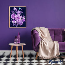 Carica l'immagine nel visualizzatore di Gallery, Diamond Painting - Fiori Viola E Farfalle