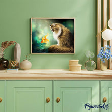 Carica l'immagine nel visualizzatore di Gallery, Diamond Painting - Gatto E Pesce Rosso