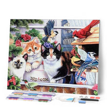 Carica l'immagine nel visualizzatore di Gallery, Diamond Painting - Gatti E Uccelli