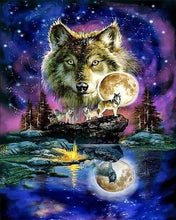 Carica l'immagine nel visualizzatore di Gallery, Diamond Painting - Lupi E Cielo Lunare