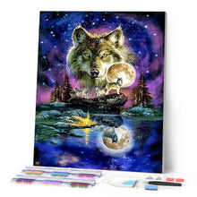 Carica l'immagine nel visualizzatore di Gallery, Diamond Painting - Lupi E Cielo Lunare