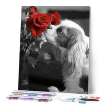 Carica l'immagine nel visualizzatore di Gallery, Diamond Painting - Cane E Rosa