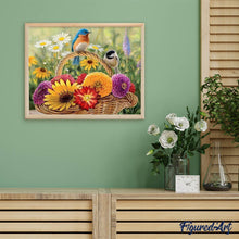 Carica l'immagine nel visualizzatore di Gallery, Diamond Painting - Fiori E Uccelli Sul Cesto