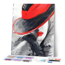 Carica l'immagine nel visualizzatore di Gallery, Diamond Painting - Donna Con Cappello Rosso