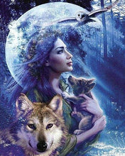 Carica l'immagine nel visualizzatore di Gallery, Diamond Painting - Donne E Lupo