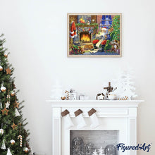 Carica l'immagine nel visualizzatore di Gallery, Diamond Painting - Babbo Natale Accanto Al Caminetto