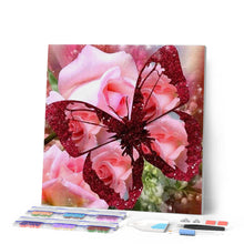 Carica l'immagine nel visualizzatore di Gallery, Diamond Painting - Farfalla Con Rosa