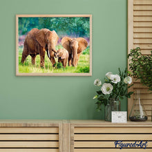 Carica l'immagine nel visualizzatore di Gallery, Diamond Painting - La Famiglia Di Elefanti