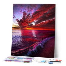Carica l'immagine nel visualizzatore di Gallery, Diamond Painting - Onda E Cielo Rosso