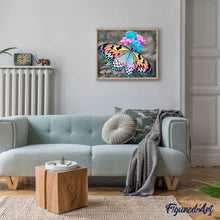 Carica l'immagine nel visualizzatore di Gallery, Diamond Painting - Farfalla Che Raccoglie Il Polline