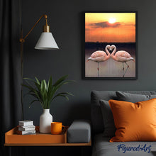Carica l'immagine nel visualizzatore di Gallery, Diamond Painting - Fenicotteri In Amore