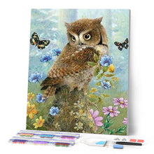 Carica l'immagine nel visualizzatore di Gallery, Diamond Painting - Gufo E Farfalle