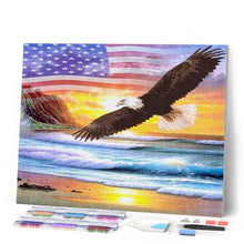 Carica l'immagine nel visualizzatore di Gallery, Diamond Painting - Bandiera USA Con Aquila