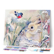 Carica l'immagine nel visualizzatore di Gallery, Diamond Painting - Coniglio Bianco Nella Neve
