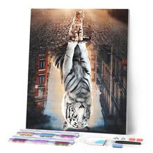 Carica l'immagine nel visualizzatore di Gallery, Diamond Painting - Riflesso Del Gatto Sulla Città