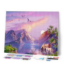 Carica l'immagine nel visualizzatore di Gallery, Diamond Painting - Cavalli In Riva Al Lago