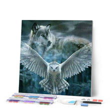 Carica l'immagine nel visualizzatore di Gallery, Diamond Painting - Lupo Grigio E Gufo