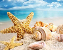 Carica l'immagine nel visualizzatore di Gallery, Diamond Painting - Conchiglie E Stelle Marine