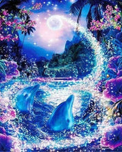 Carica l'immagine nel visualizzatore di Gallery, Diamond Painting - Delfini E Fiume Incantato