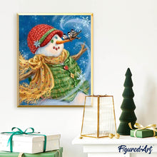 Carica l'immagine nel visualizzatore di Gallery, Diamond Painting - Pupazzo Di Neve Con Giacca Verde