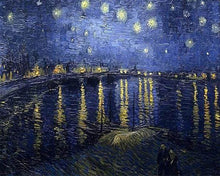 Carica l'immagine nel visualizzatore di Gallery, Diamond Painting - Van Gogh Notte Stellata Sul Rodano 40x50cm tela già incorniciata