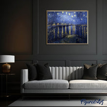 Carica l'immagine nel visualizzatore di Gallery, Diamond Painting - Van Gogh Notte Stellata Sul Rodano 40x50cm tela già incorniciata