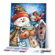 Carica l'immagine nel visualizzatore di Gallery, Diamond Painting - Pupazzo Di Neve E Cioccolata Calda
